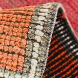 Red & Green Turkish Vintage Runner Rug, 93x342Cm