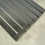 Vintage handmade wide SLATTED bench / side table, Netherlands 1970s