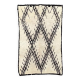 White Berber Beni Ourain wool rug 130x210 cm