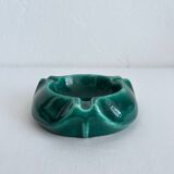 Cendrier en céramique vert vintage