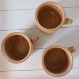 Set of 3 old stoneware cups