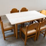 Table vintage Hank Lowenstein Padua et 6 chaises, des années 70