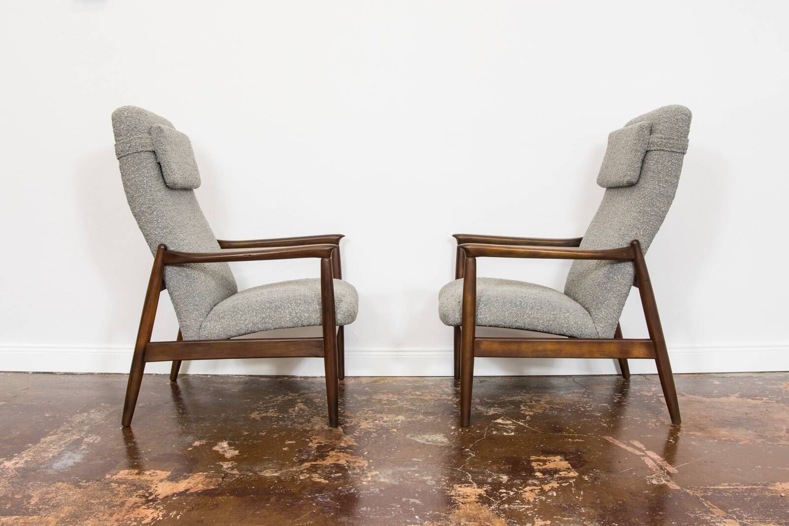 Mid-century high back armchairs by Edmund Homa, GFM, Poland, 1960s, set of
