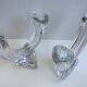 Pair large candlesticks crystal candlesticks cristallerie de lorraine