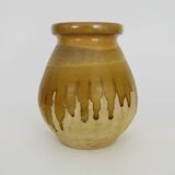 Vintage Provence glazed terracotta Biot jar with glazed neck. 20th century