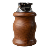 Brown Wood Vintage Lighter with Curved Italian Design, 1960s Table Accessory - Refined Gift