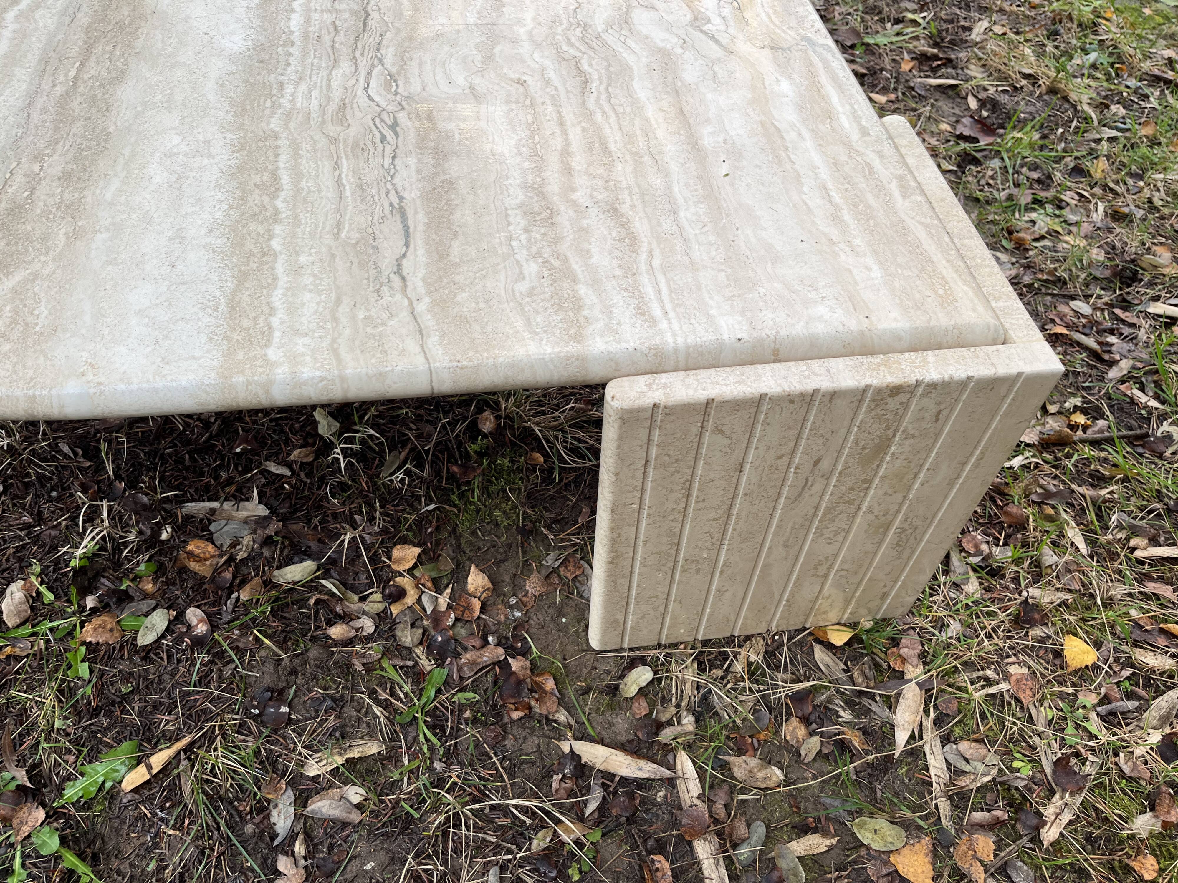 Travertine coffee table