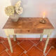 Old patinated wooden console – French country spirit, turned legs.