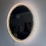 Miroir lumineux « verre dépoli » style Hillebrand milieu du siècle