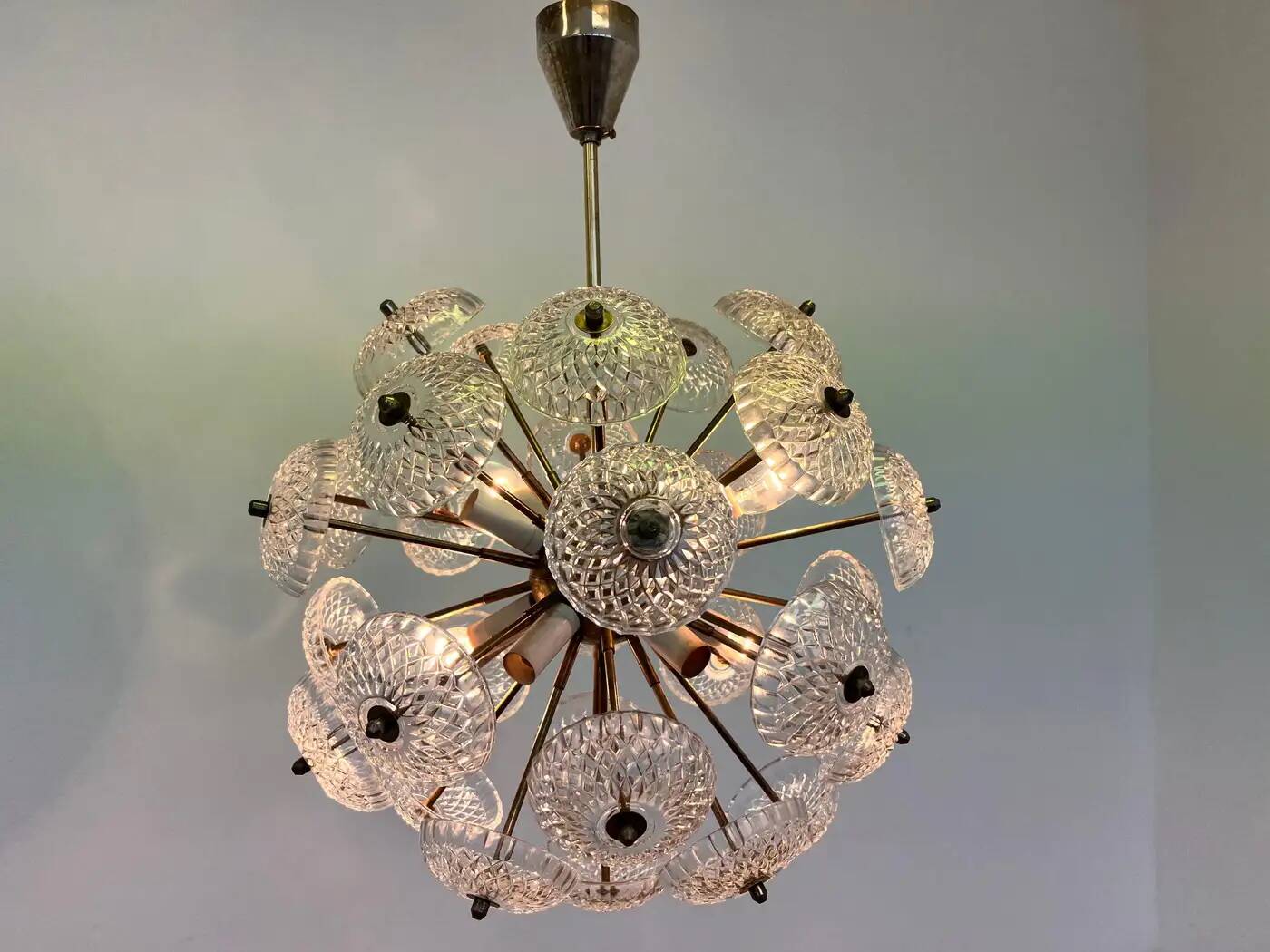 Dandelion, Sputnik chandelier by Kamenicky Senov, 1970