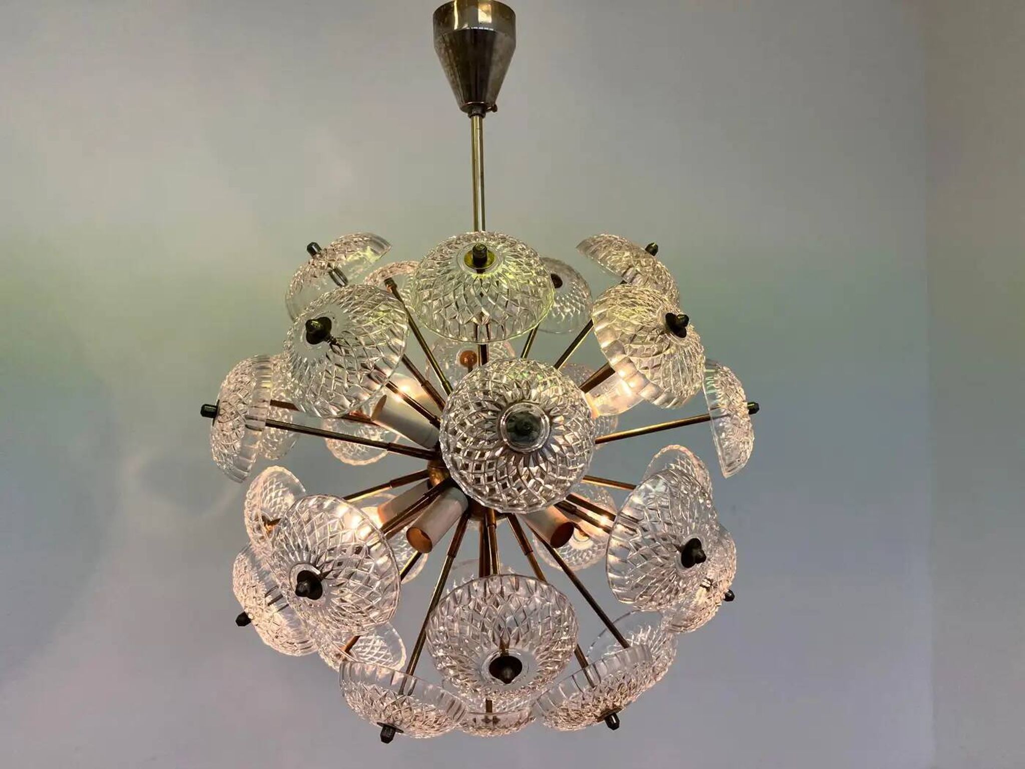 Dandelion, Sputnik chandelier by Kamenicky Senov, 1970