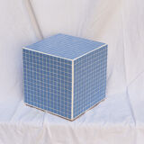 Blue cube side table 33x33 cm