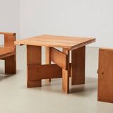 Gerrit Rietveld Pair of Crate Chairs + Table for Cassina 1934/ 1979
