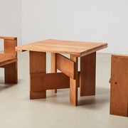 Gerrit Rietveld Pair of Crate Chairs + Table for Cassina 1934/ 1979