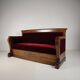 Empire Walnut Red Sofa, early 19th Century