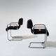 Pair of velvet and metal chairs, Guido Faleschini, 1970s