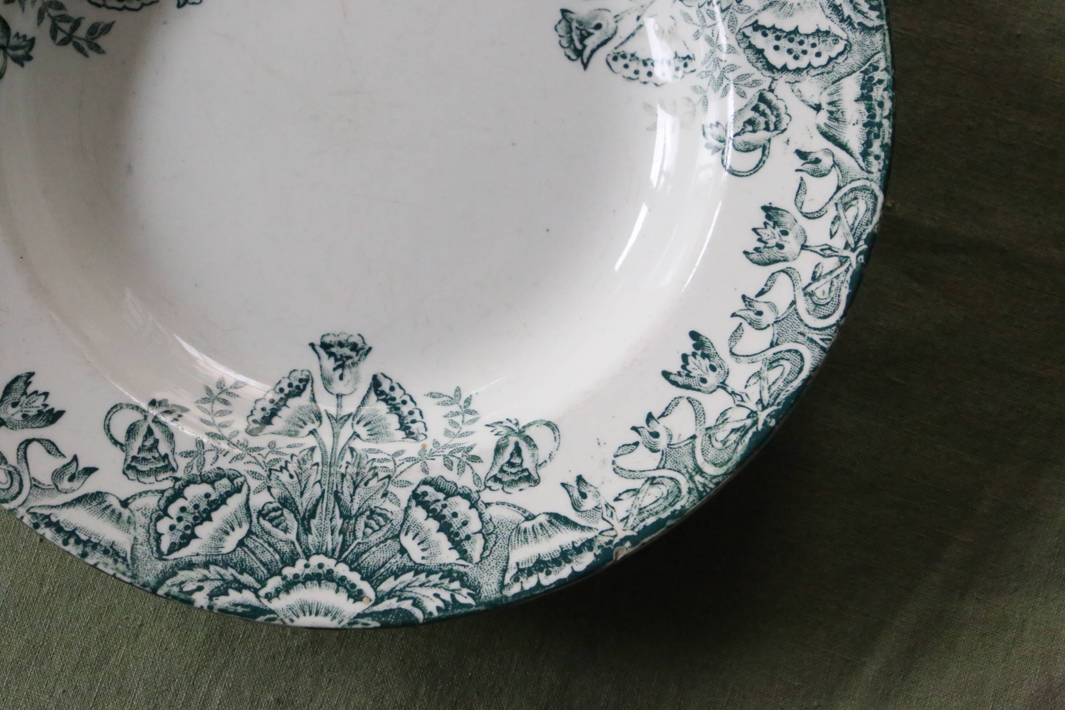 Lebacqz & M. Bouchard ironstone deep plate FLORAL model