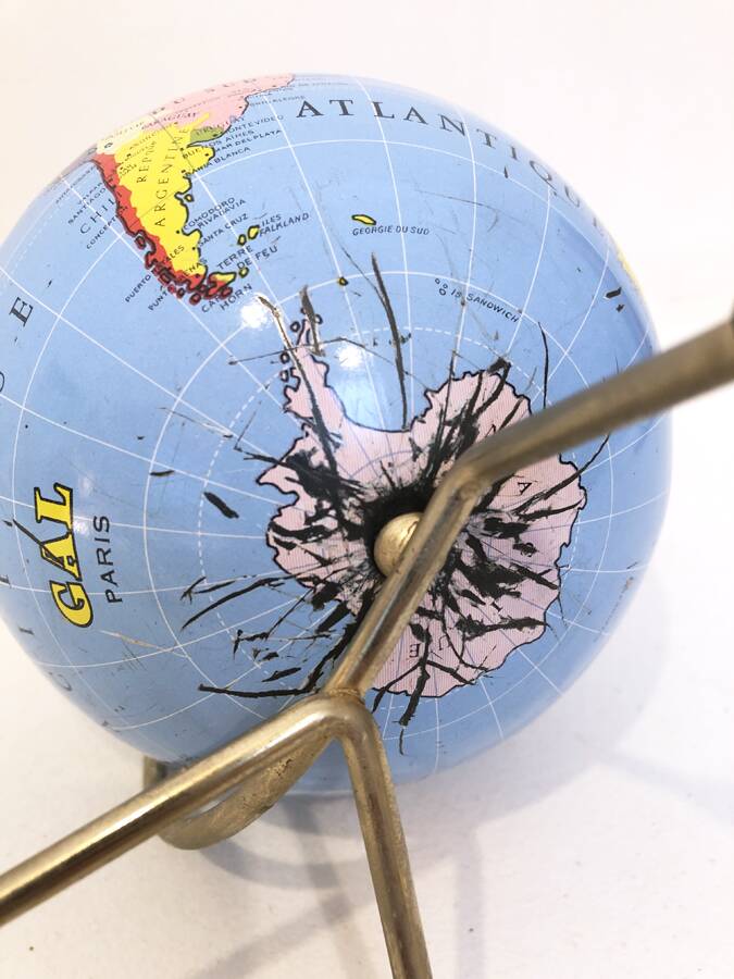 Globe piggy bank, 1950