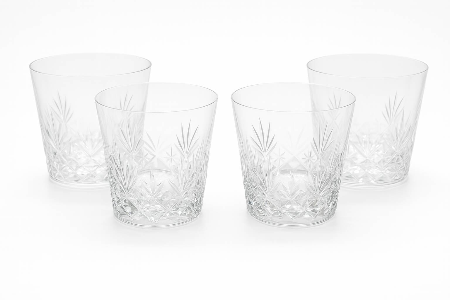 Set of 4 Saint-Louis crystal whiskey glasses – Florence model – Signed