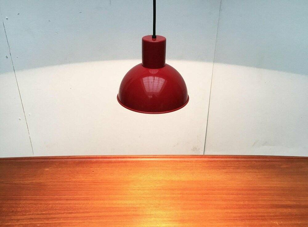 Mini bunker metal pendant lamp from the mid-century by Johannes Hammerborg for Fog & Mørup, 1970s.