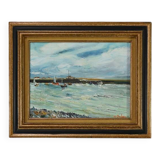 Painting “Petit Port Breton”, signed J.J Duboc – 1980