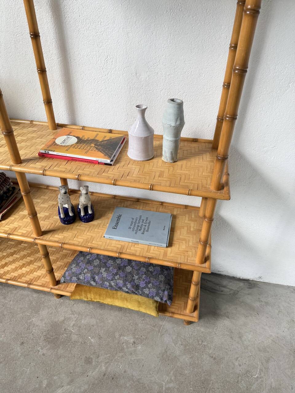 Large rattan shelf 1960