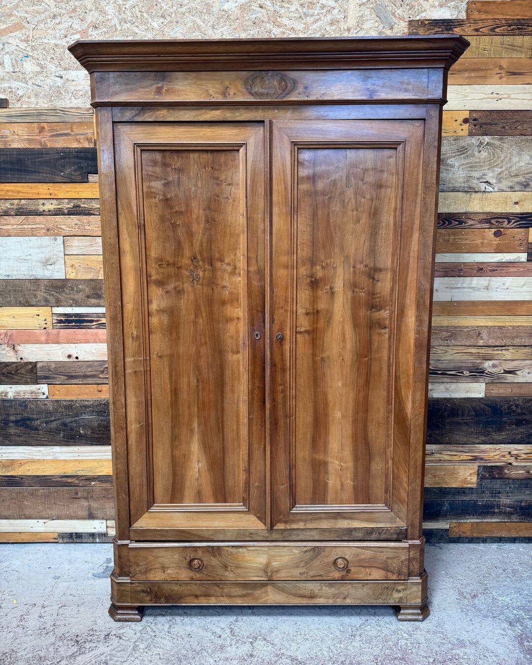 19th-century walnut wardrobe