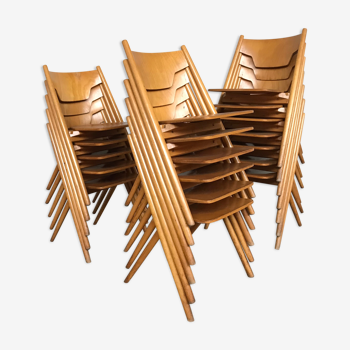 Series of stackable chairs Hiller sleek design Scandinavian look