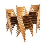 Series of stackable chairs Hiller sleek design Scandinavian look