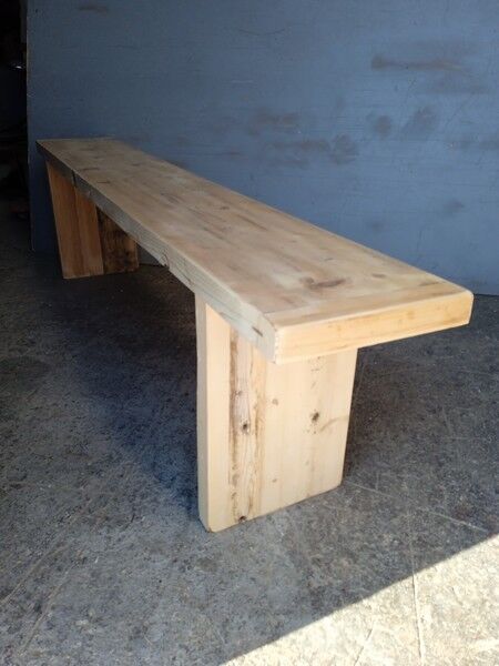 Patinated natural solid wood bench 180cm