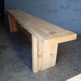 Patinated natural solid wood bench 180cm