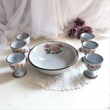 Set of 6 shells with stoneware cup Bergère de France