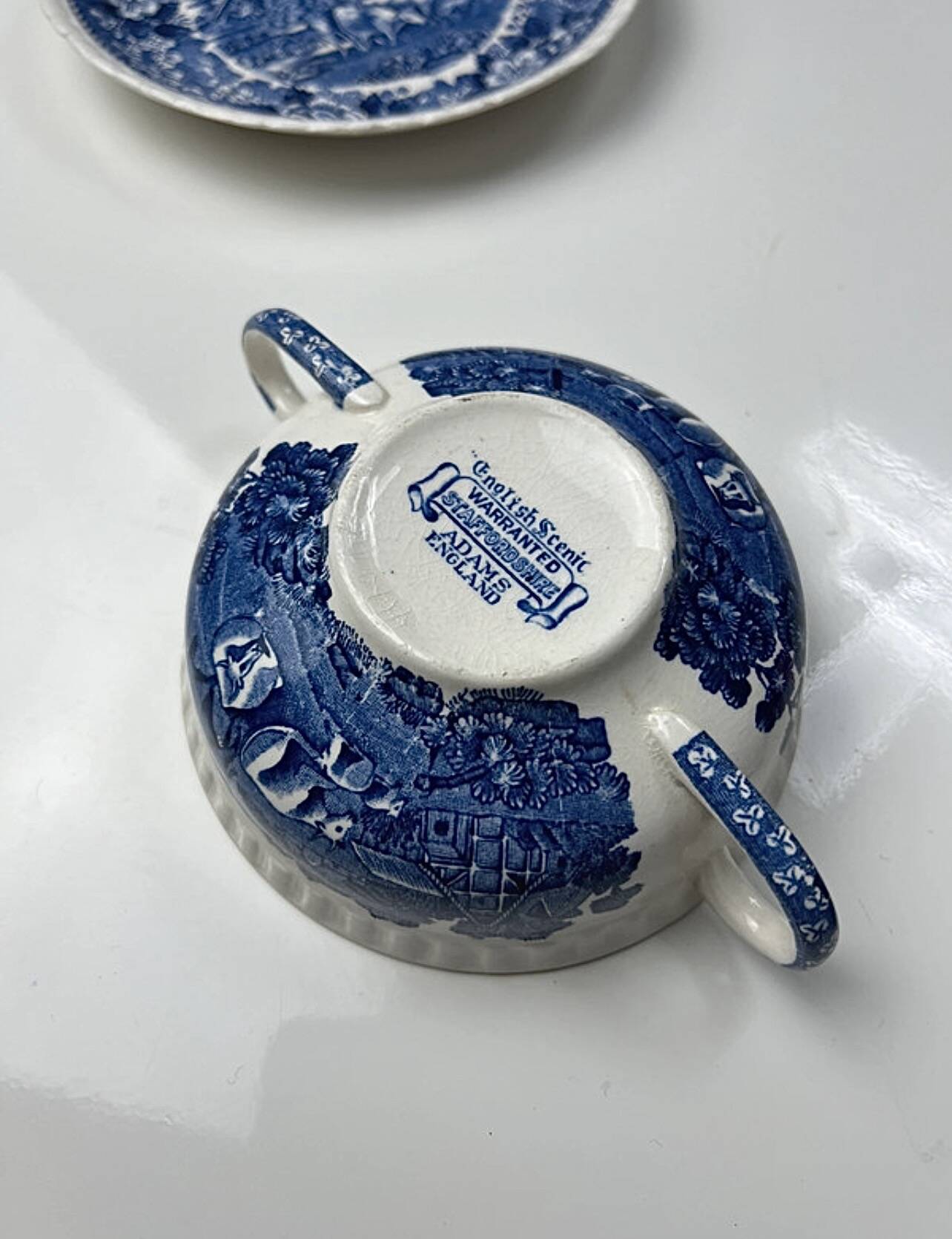 Adams English Scenic dish and bowl with handles