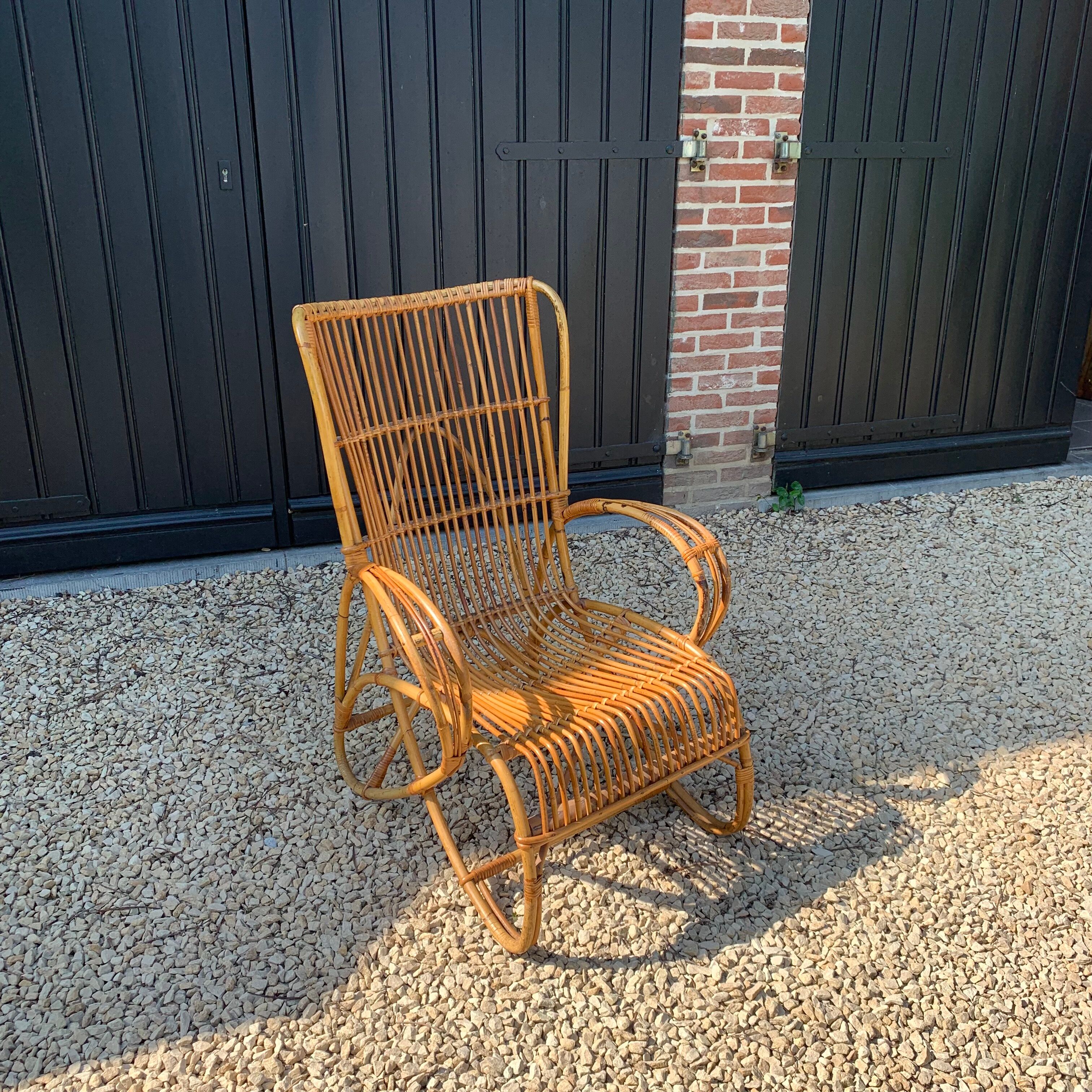 Rattan armchair circa 1960