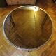 Mid-century round coffee table in silver chrome with a glass top — 1960s