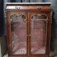 Support display cabinet from the Napoleonic III era in mahogany, gilded bronze, and white marble.