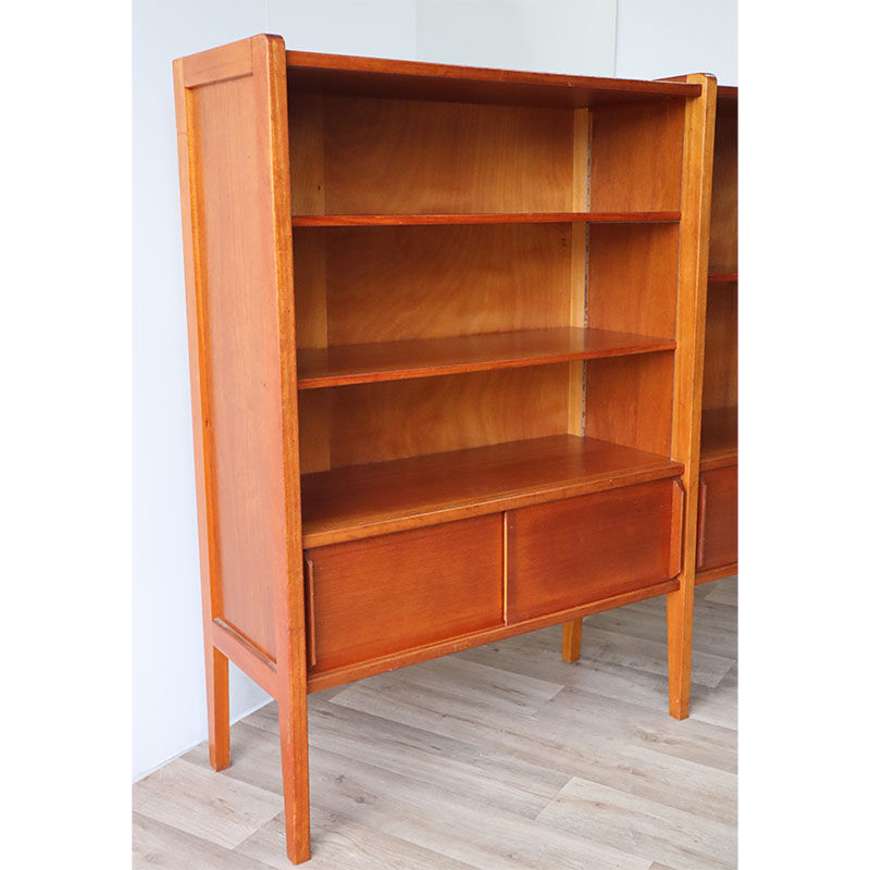 Bibliothèque avec étagères en bois 1960