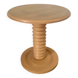Terracotta Nude Spiral Turned Wood Side Table