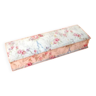 Sewing box canvas cardboard floral fabric