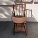 Chaise haute pour bébé en bois transformable en petit bureau des  année 50