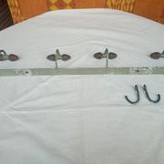 Wall coat rack in metal and old wood