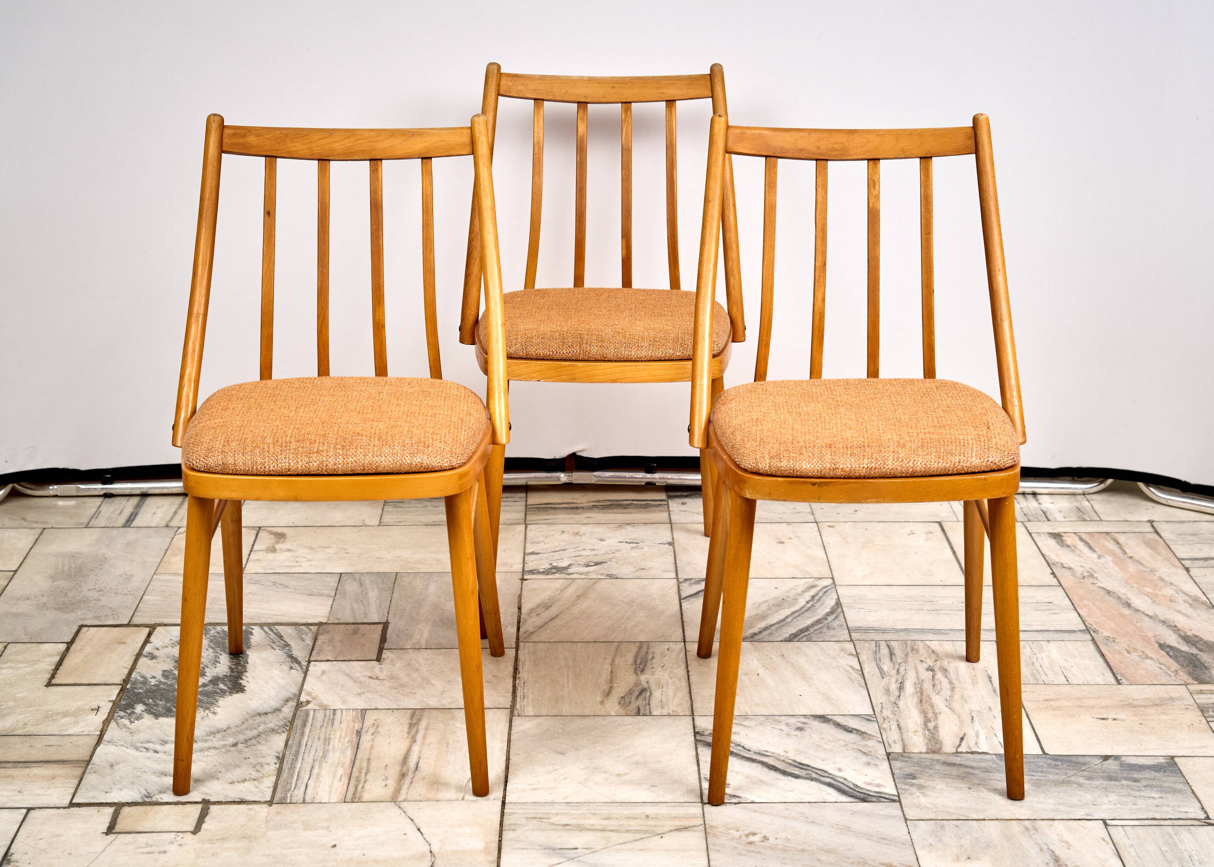 Set of 3 Dining Chairs by A. Suman, 1960s, Czechoslovakia