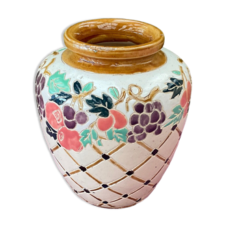 Pottery vase decorated with autumn fruit