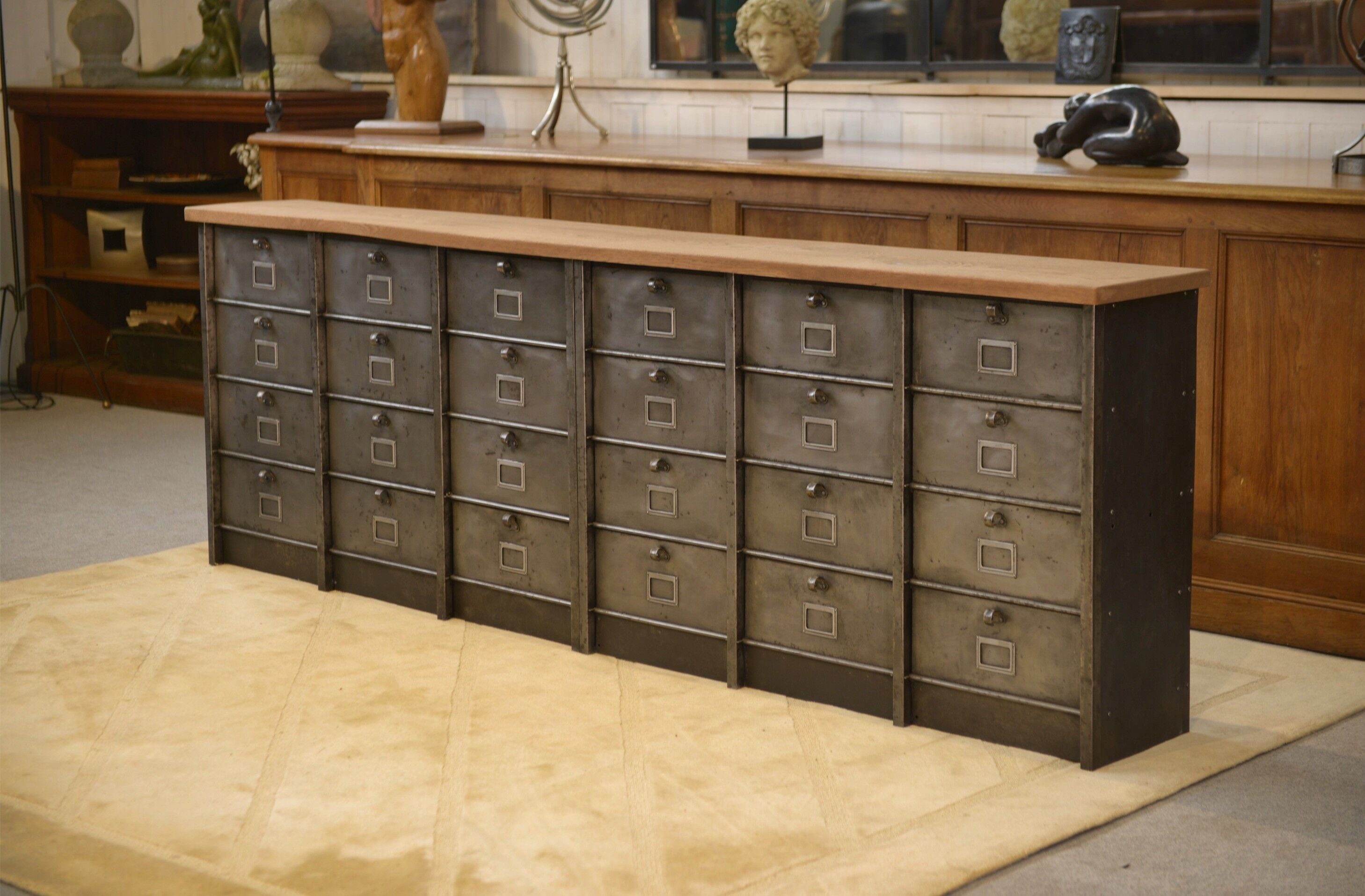Strafor cabinet with flaps, 6 columns, oak top, 1950s.