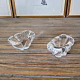 Salt cellars / salt shakers Daum in signed crystal Daum France (set of 2)