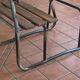Bureau d'écolier en chêne et métal style industriel