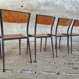 Vintage chairs school chairs 4x Mullca