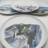 Assiette en porcelaine peint main décor paysage