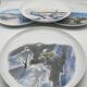 Hand painted porcelain plate with landscape decoration