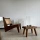 Stool in blond teak